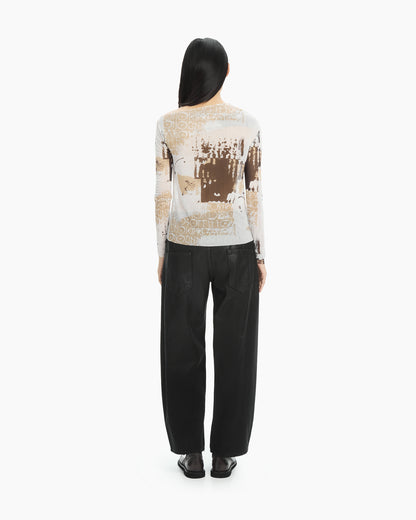 MLO Maglia in tulle con stampa grafica MULTICOLOR