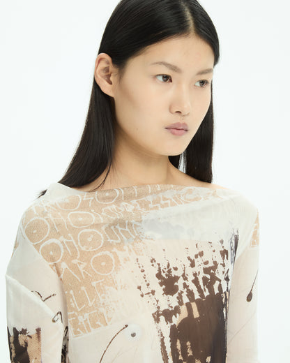 MLO Maglia in tulle con stampa grafica MULTICOLOR