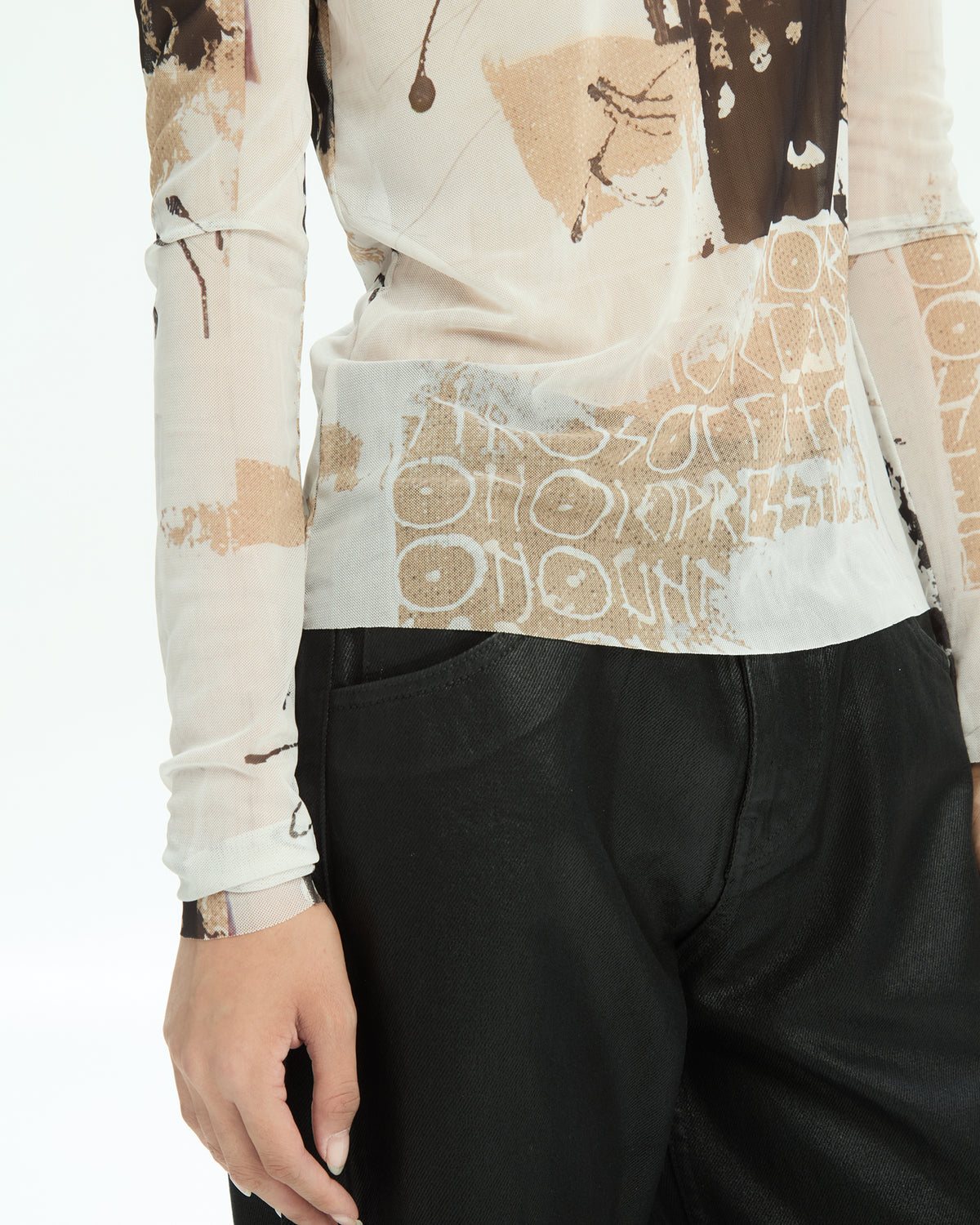 MLO Maglia in tulle con stampa grafica MULTICOLOR