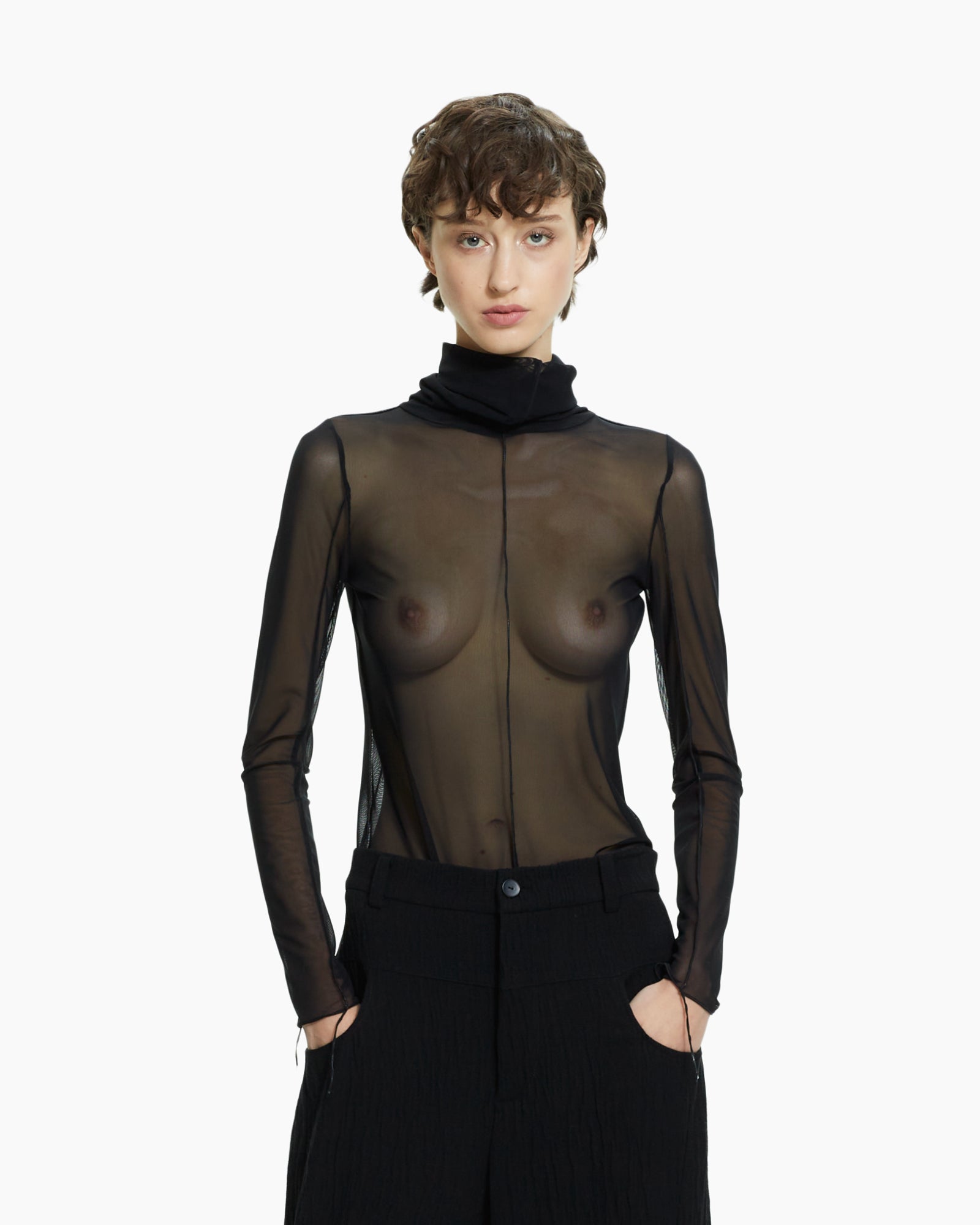 MLO Top in tulle NERO
