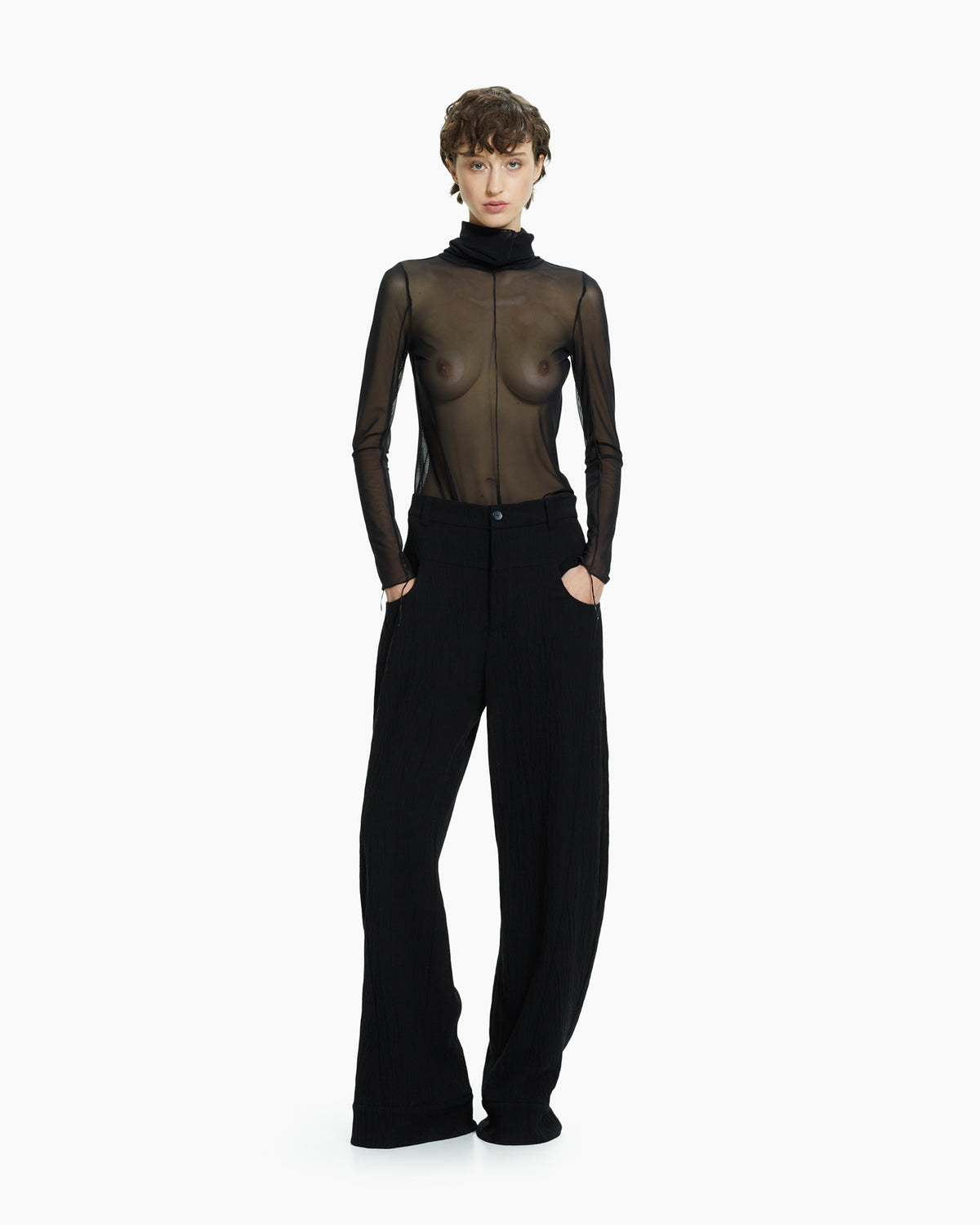 MLO Top in tulle NERO