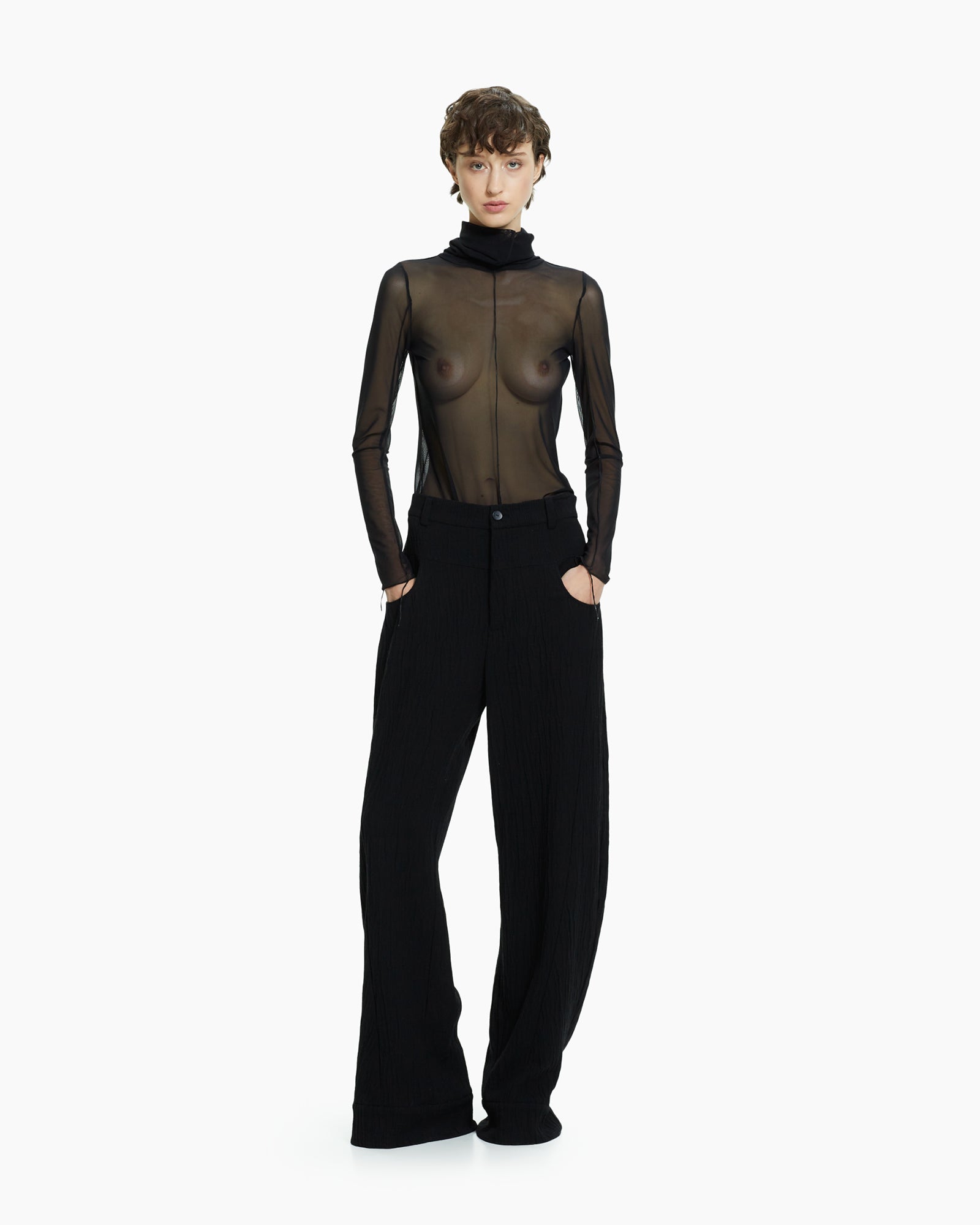 MLO Top in tulle NERO