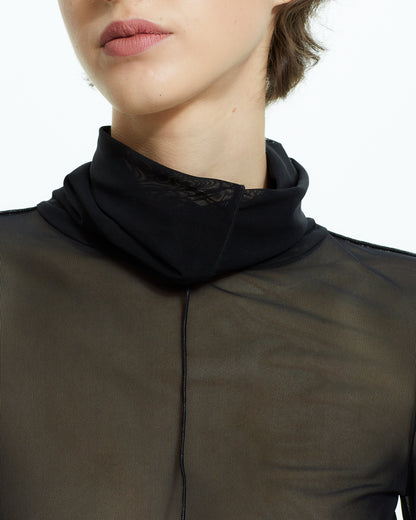 MLO Top in tulle NERO