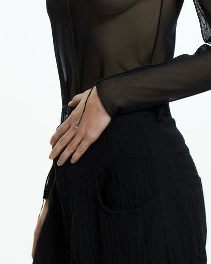 MLO Top in tulle NERO
