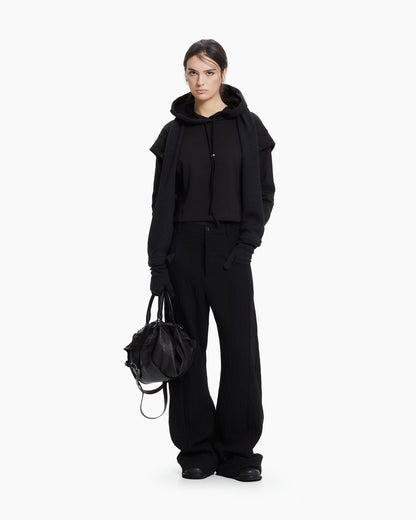 MLO Felpa cropped con cappuccio NERO