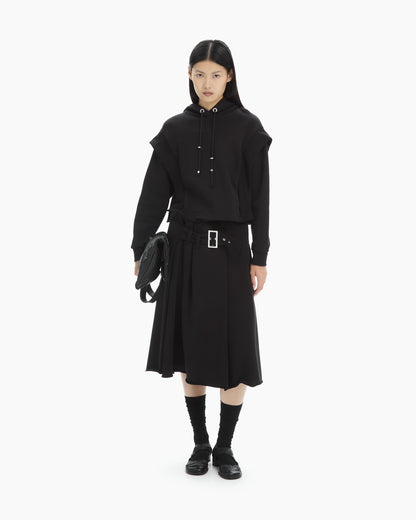 MLO Felpa cropped con cappuccio NERO