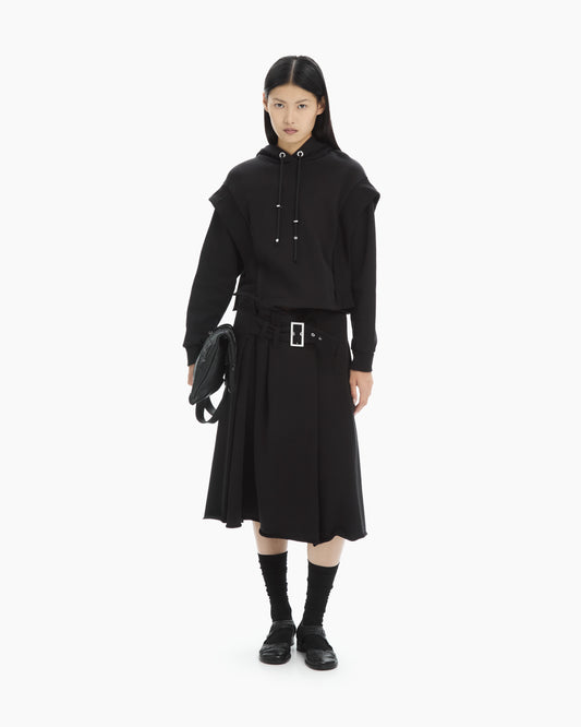 MLO Felpa cropped con cappuccio NERO