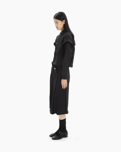 MLO Felpa cropped con cappuccio NERO