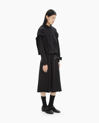 MLO Felpa cropped con cappuccio NERO