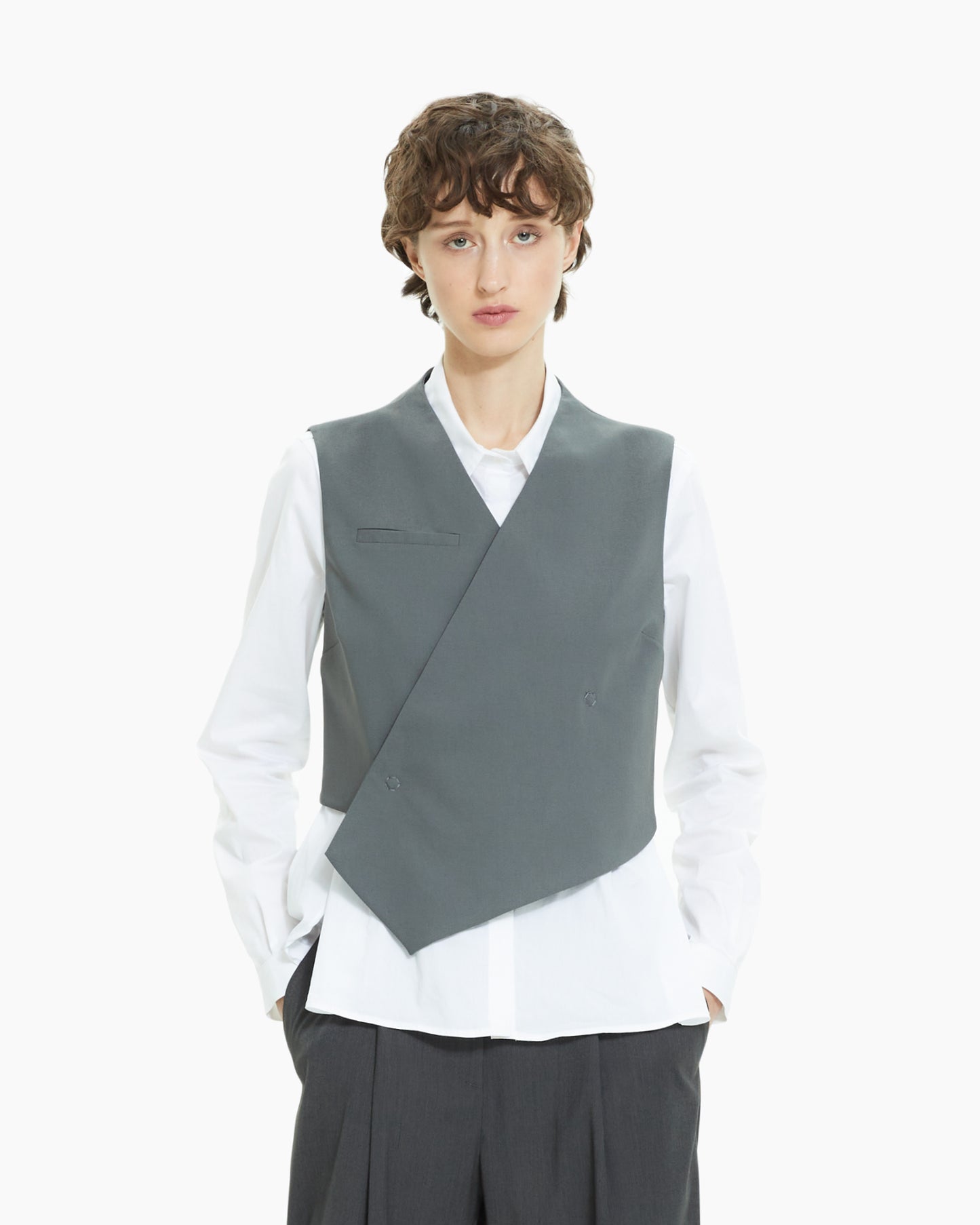 MLO Gilet crossover asimmetrico VERDE