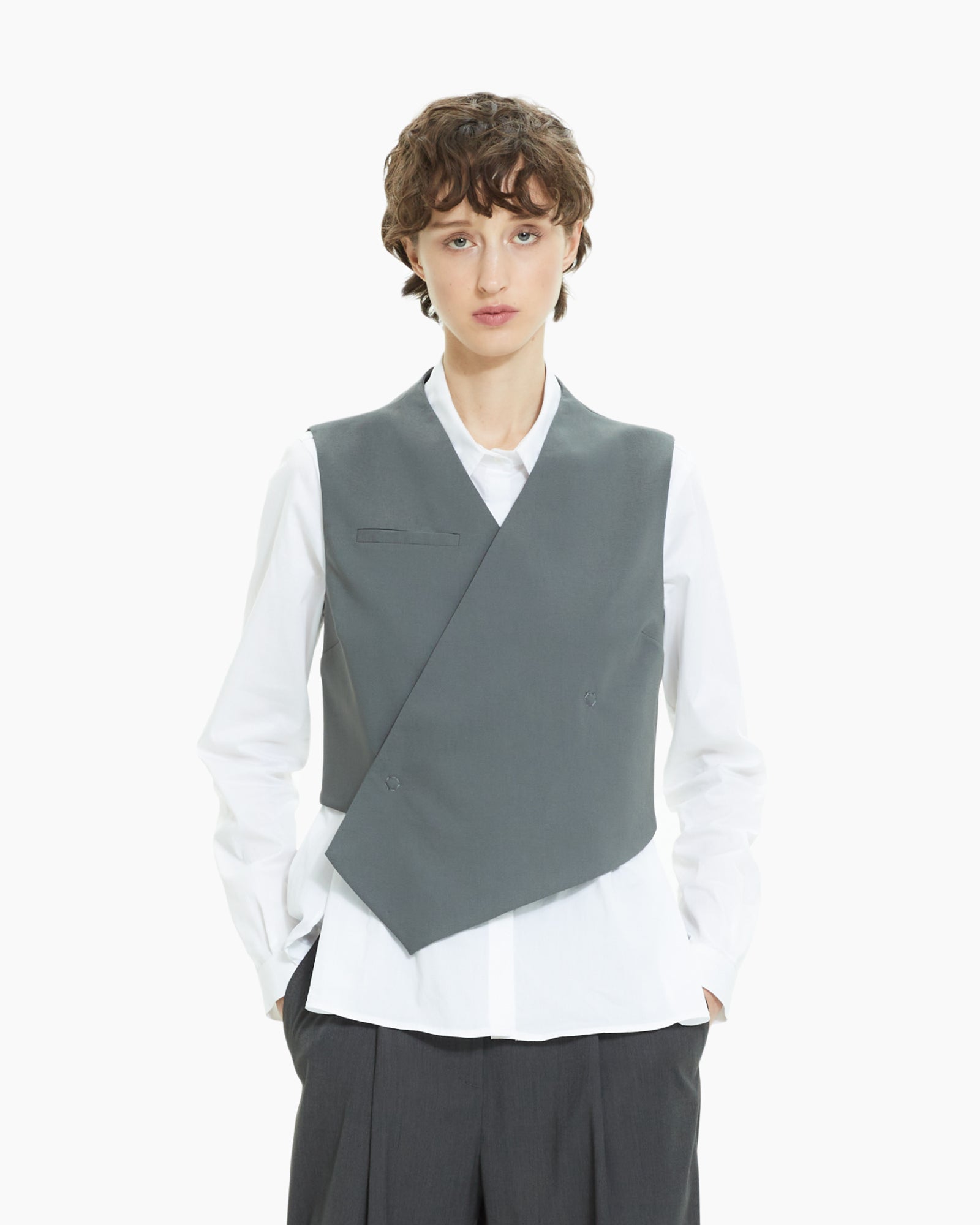 MLO Gilet crossover asimmetrico VERDE