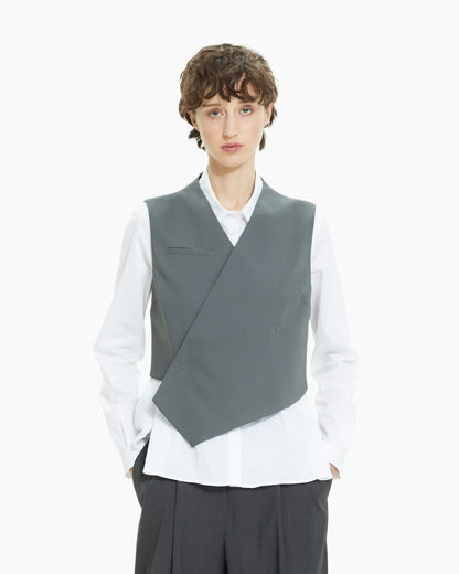 MLO Gilet crossover asimmetrico VERDE