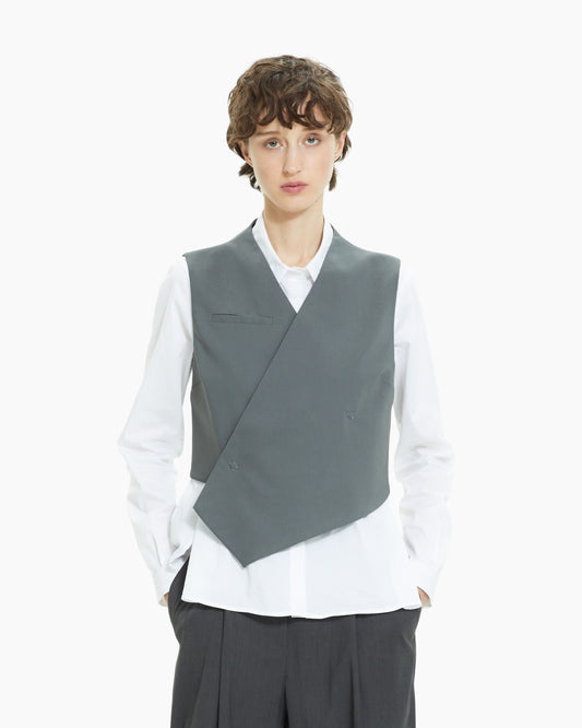 MLO Gilet crossover asimmetrico VERDE