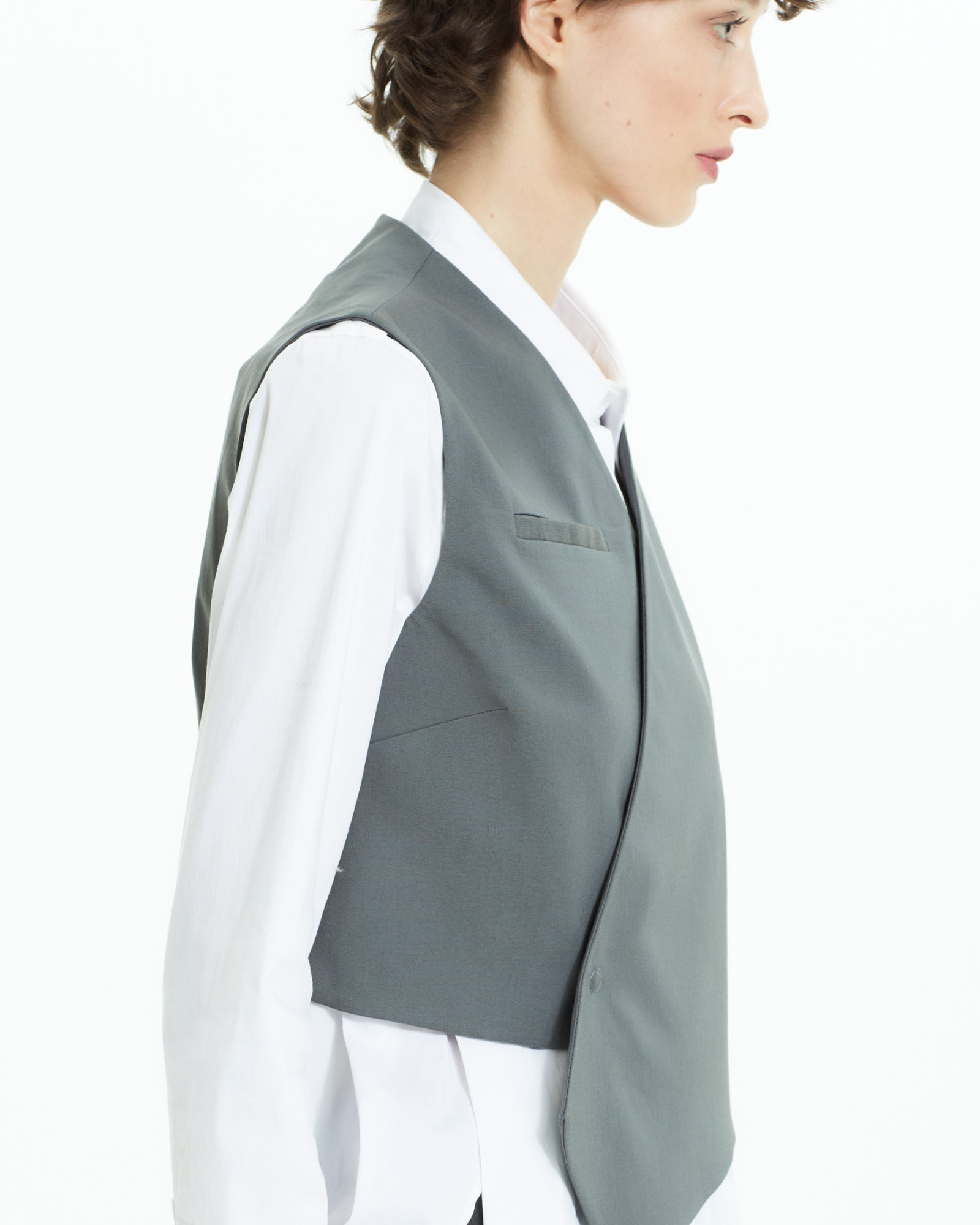 MLO Gilet crossover asimmetrico VERDE