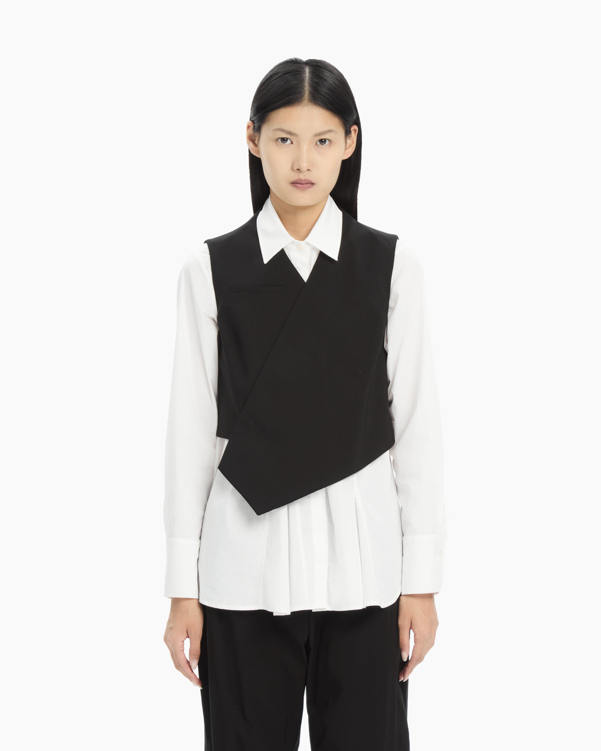 MLO Gilet crossover asimmetrico NERO