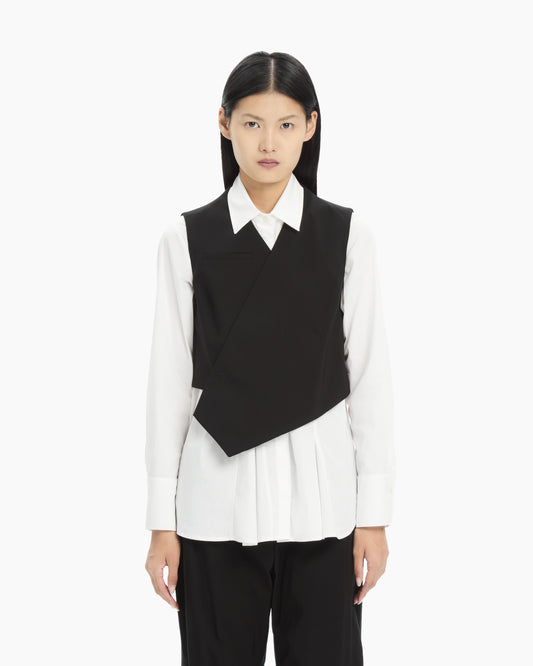 MLO Gilet crossover asimmetrico NERO