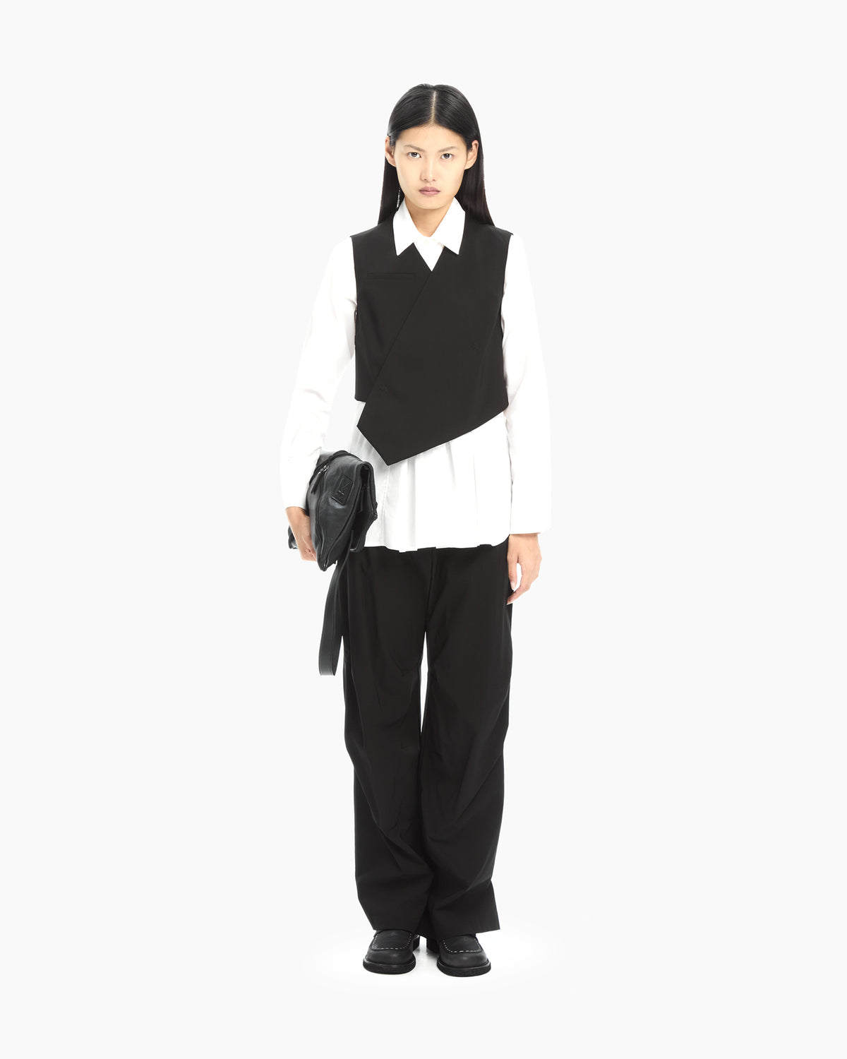 MLO Gilet crossover asimmetrico NERO