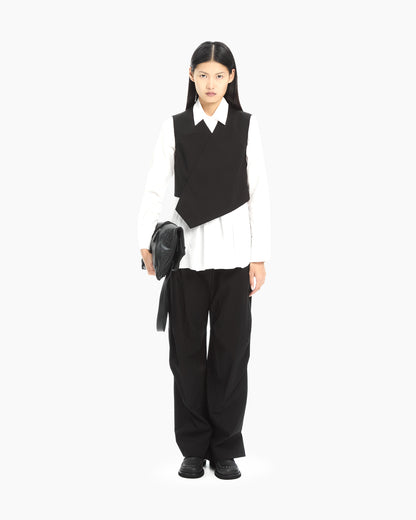 MLO Gilet crossover asimmetrico NERO