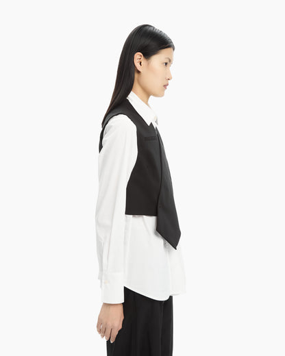 MLO Gilet crossover asimmetrico NERO