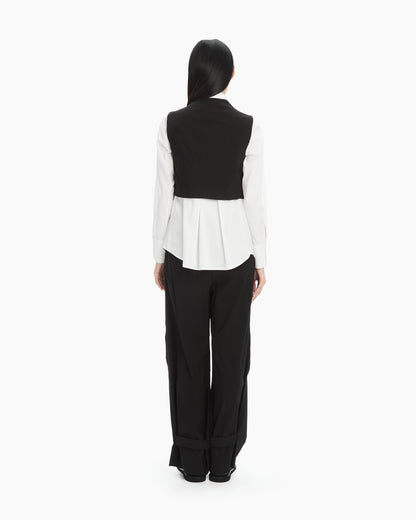 MLO Gilet crossover asimmetrico NERO