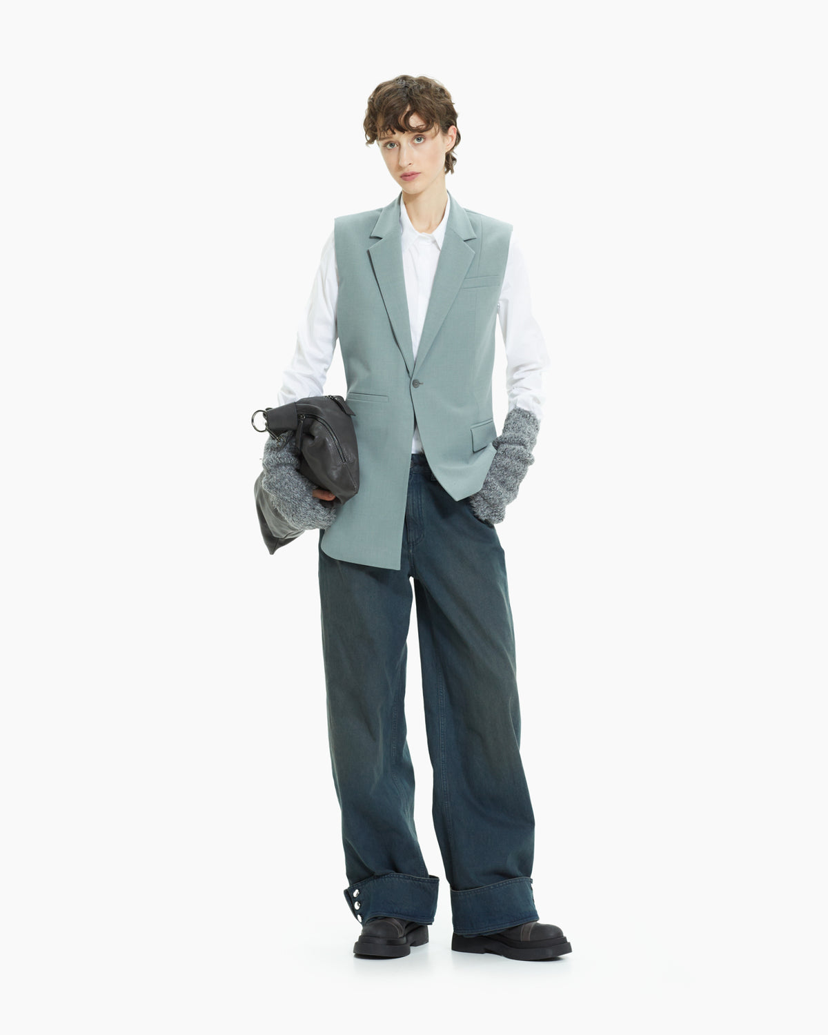 MLO Gilet lungo sartoriale GRIGIO