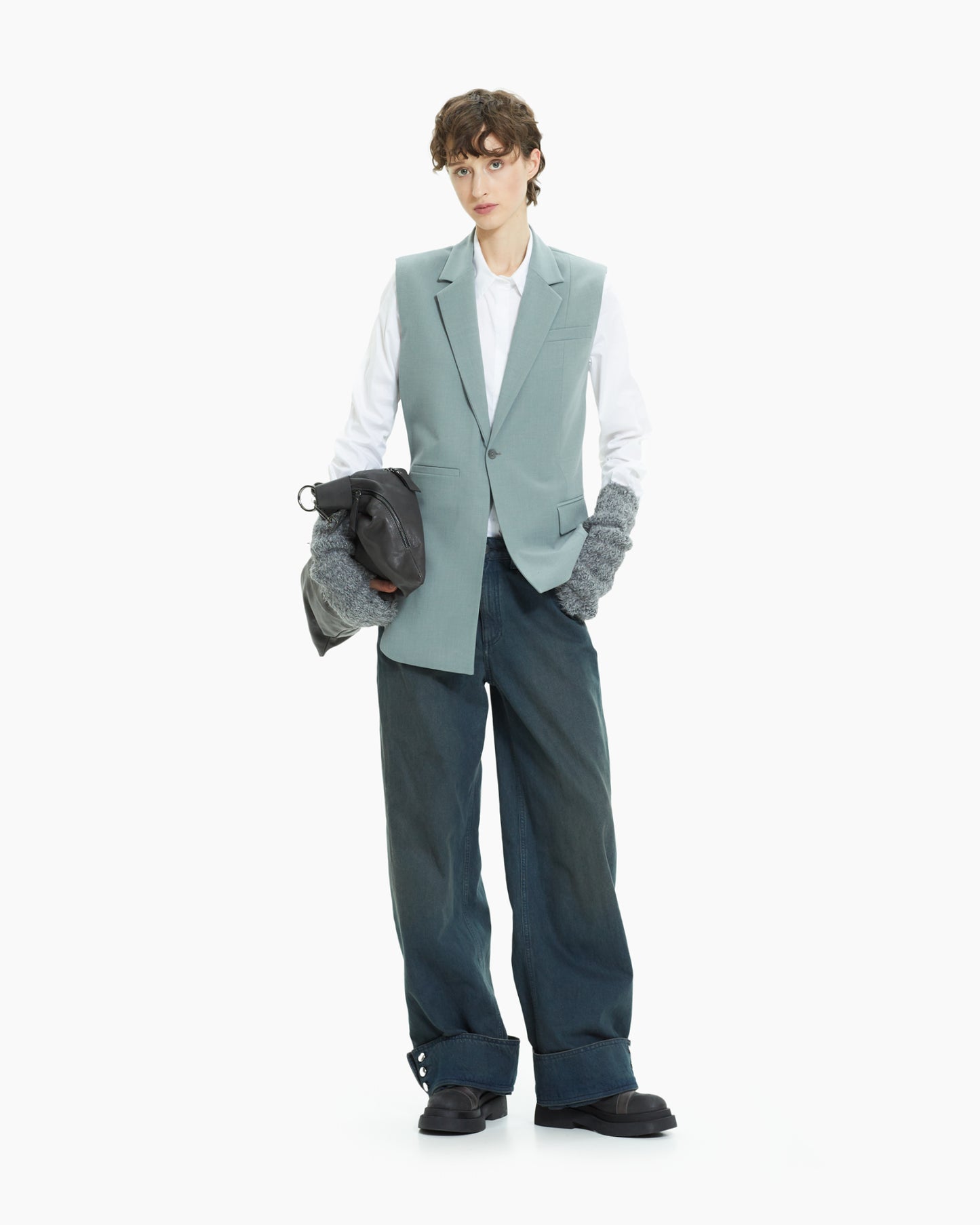 MLO Gilet lungo sartoriale GRIGIO