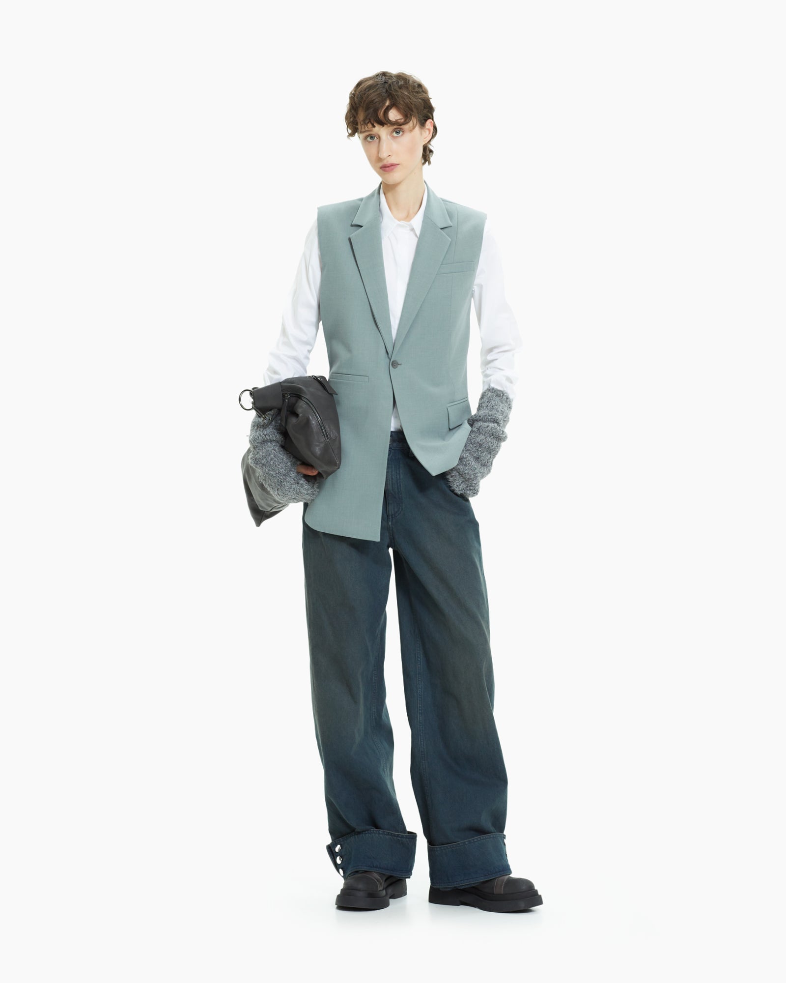 MLO Gilet lungo sartoriale GRIGIO