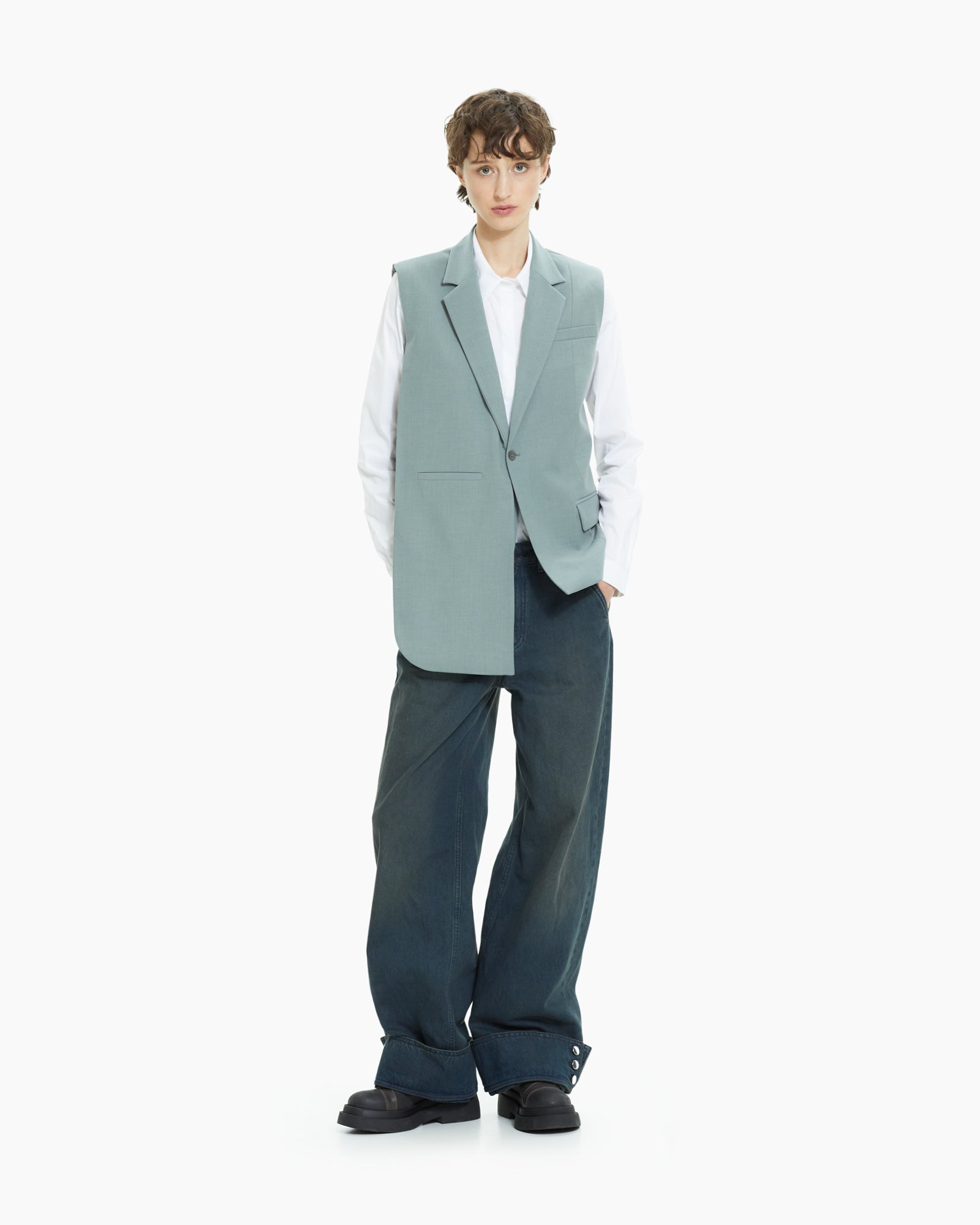 MLO Gilet lungo sartoriale GRIGIO