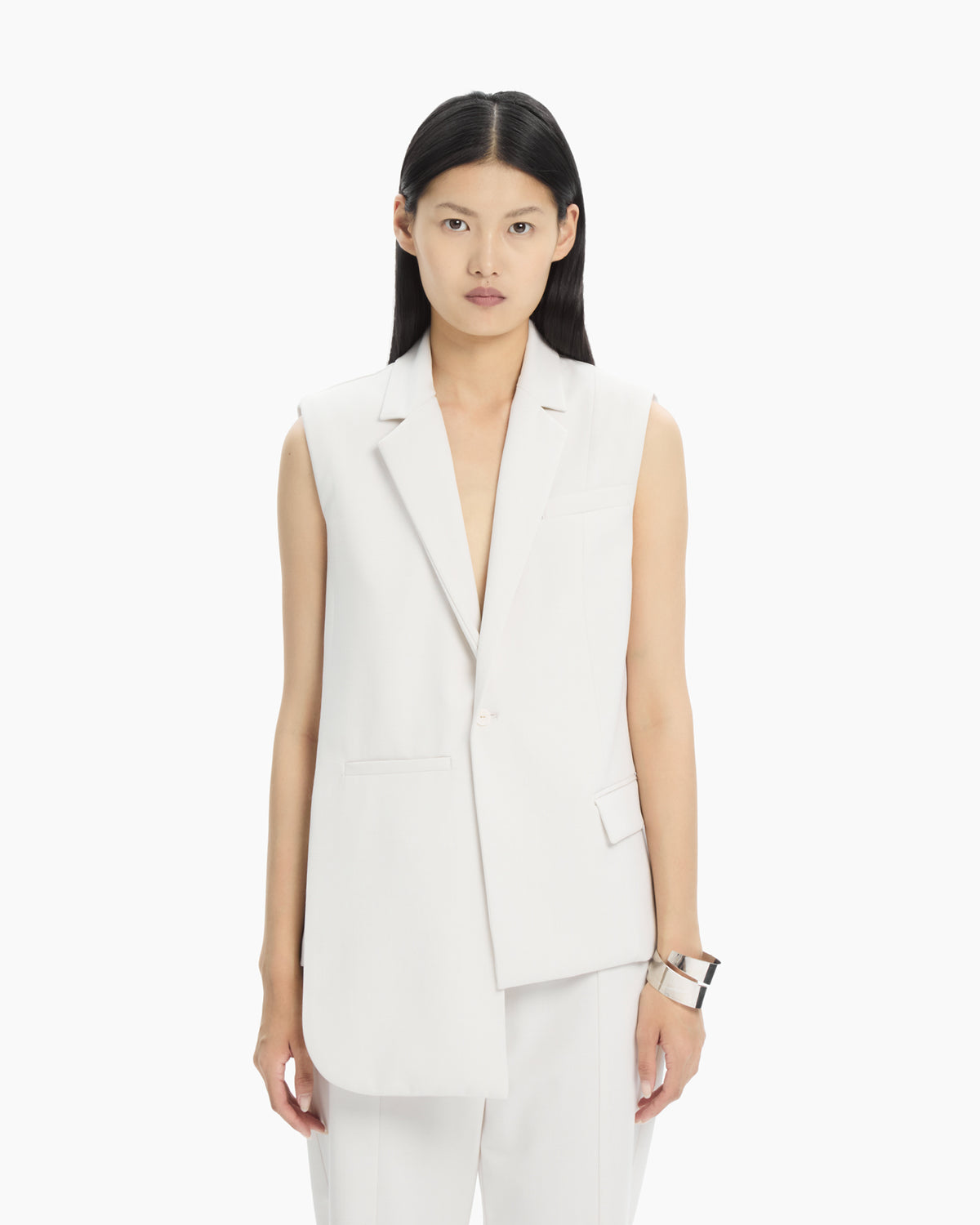 MLO Gilet lungo sartoriale BIANCO