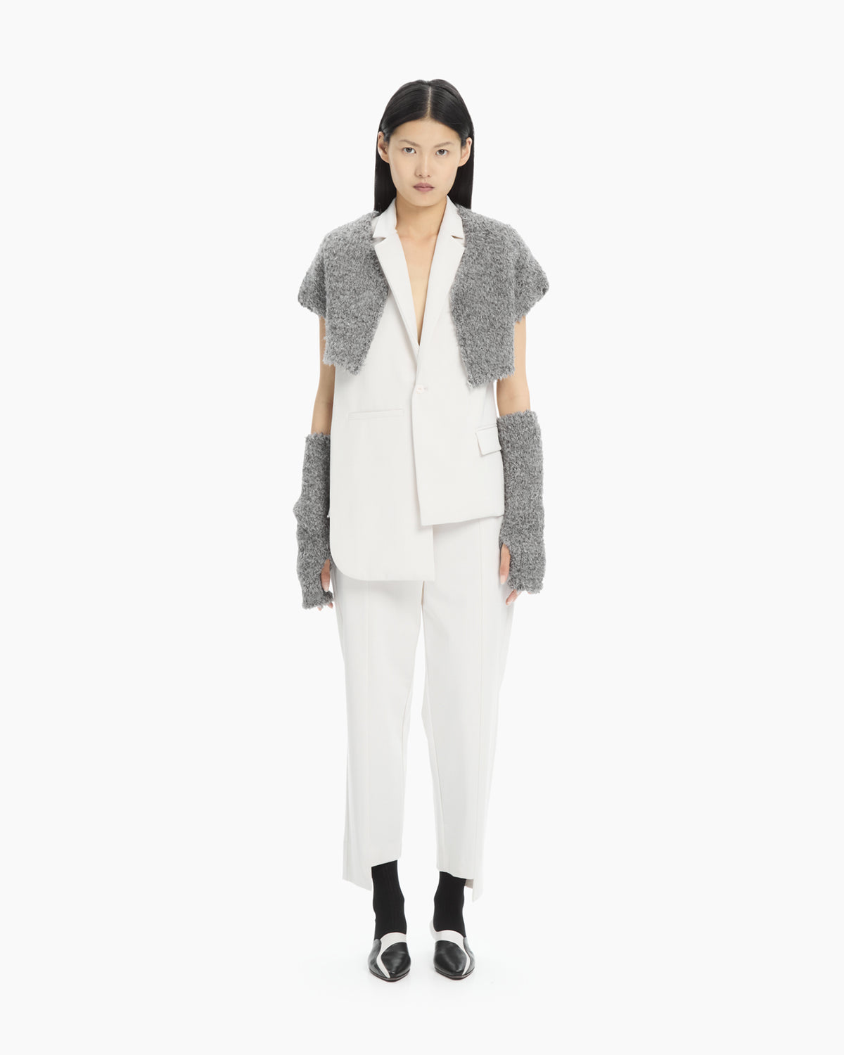 MLO Gilet lungo sartoriale BIANCO