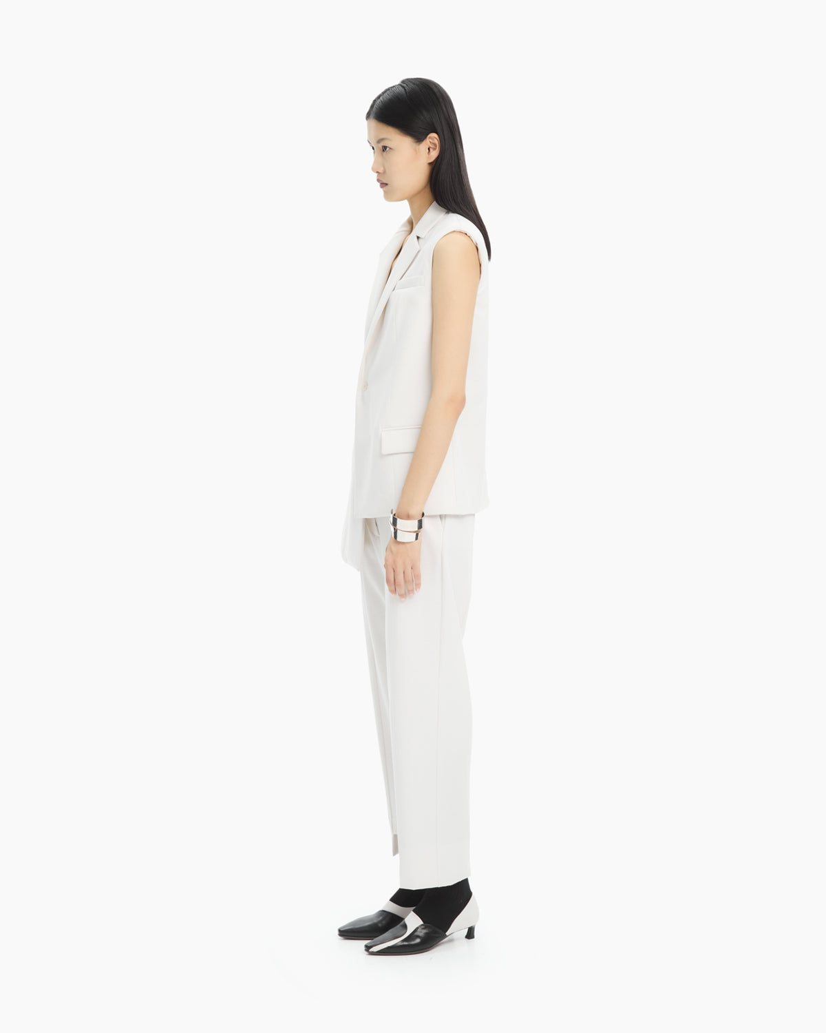 MLO Gilet lungo sartoriale BIANCO