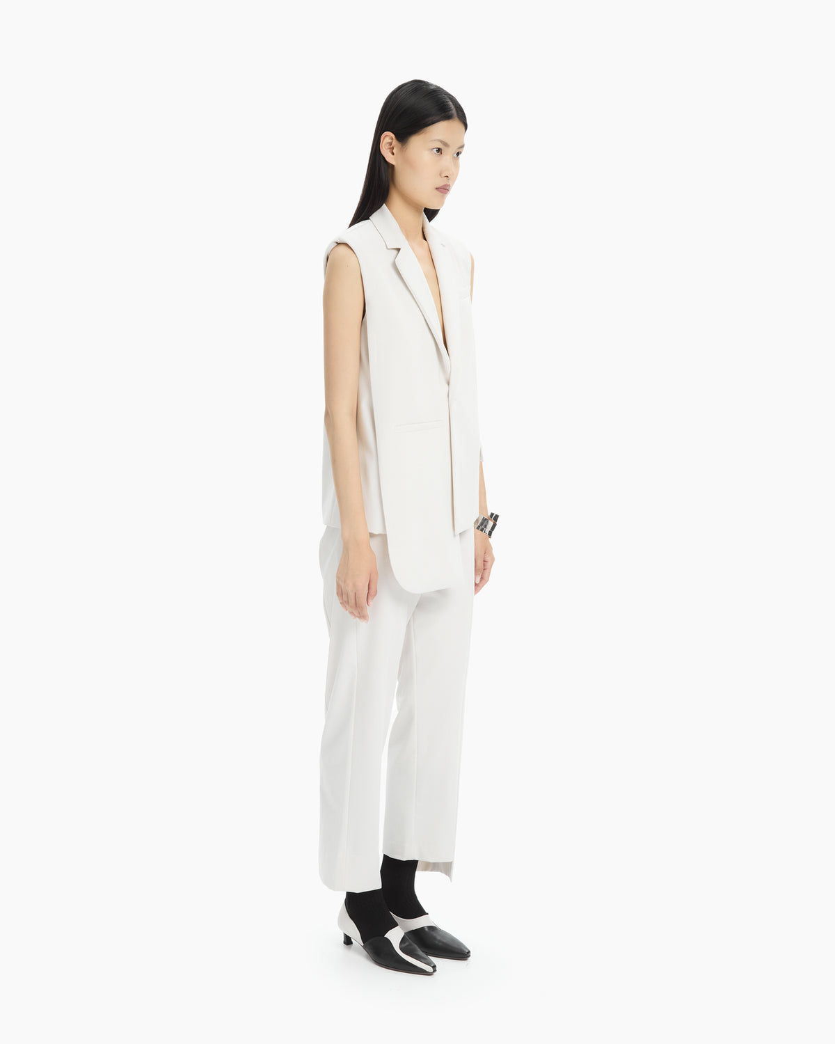 MLO Gilet lungo sartoriale BIANCO