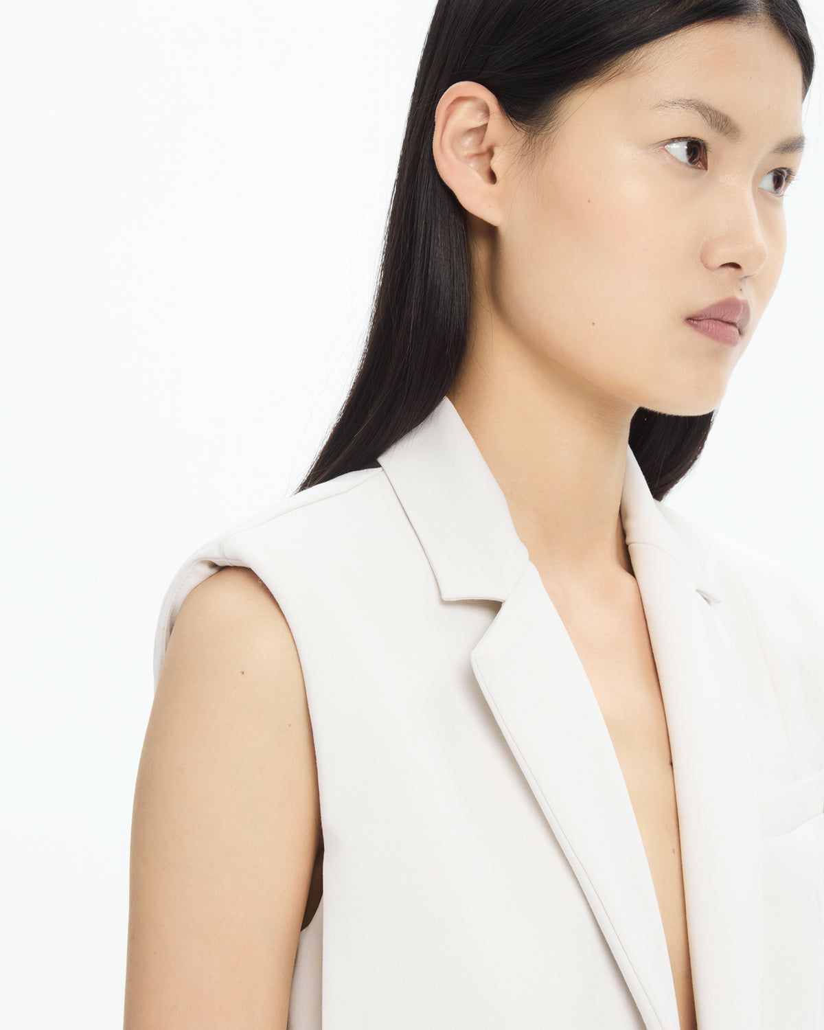 MLO Gilet lungo sartoriale BIANCO