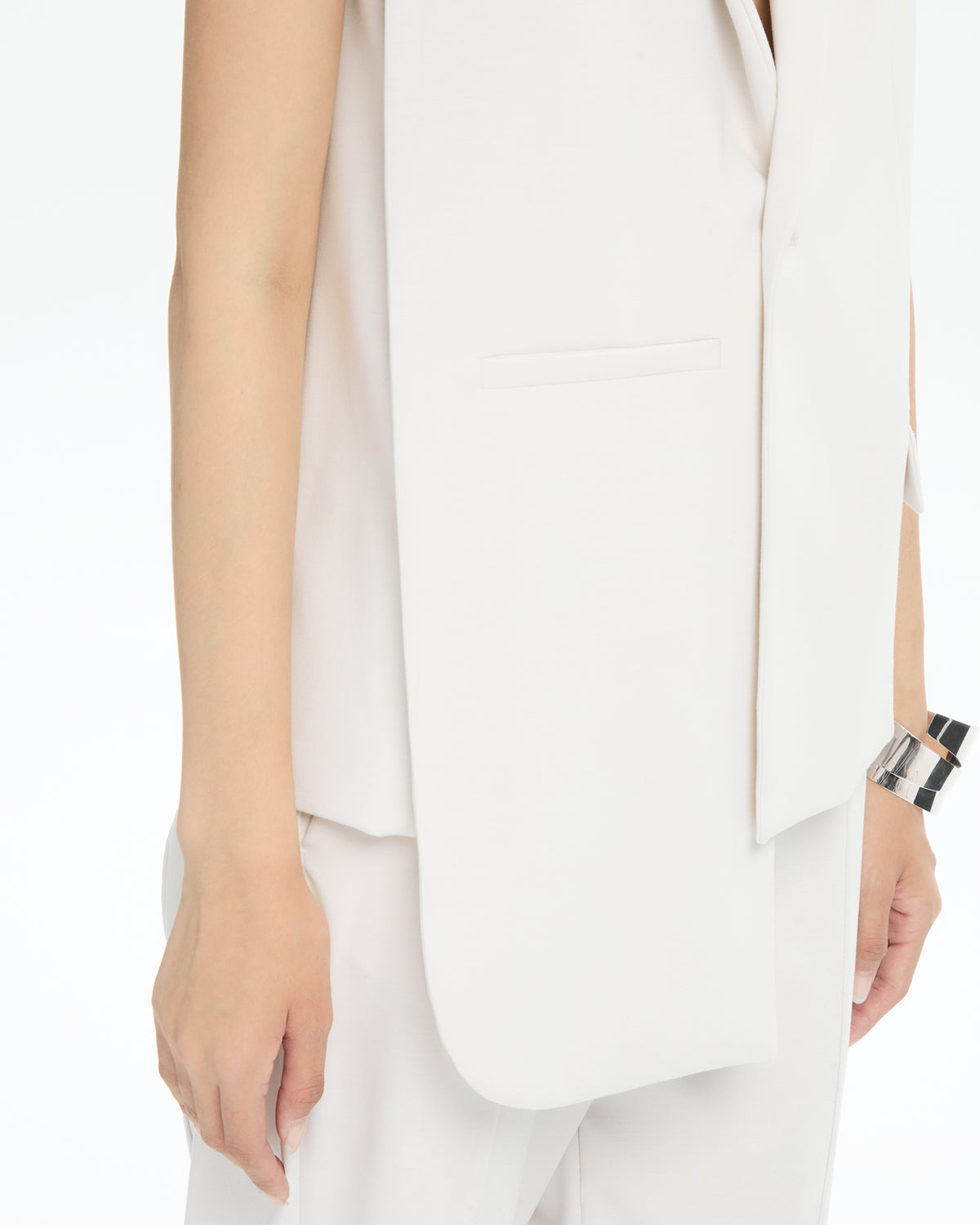 MLO Gilet lungo sartoriale BIANCO
