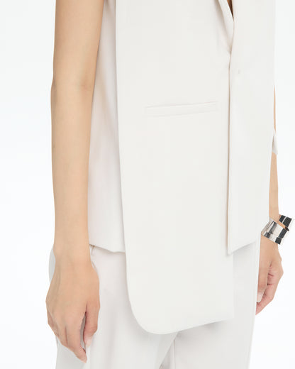 MLO Gilet lungo sartoriale BIANCO