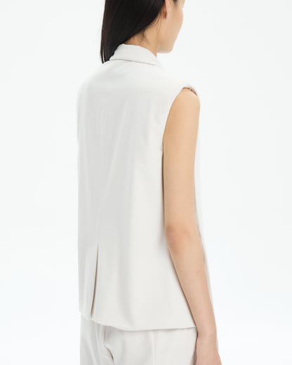MLO Gilet lungo sartoriale BIANCO