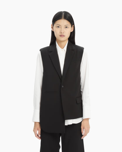 MLO Gilet lungo sartoriale NERO