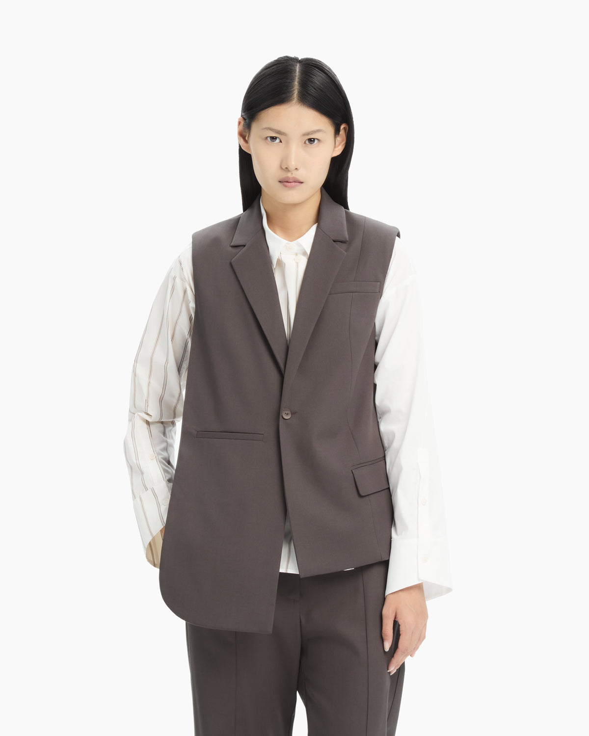 MLO Gilet lungo sartoriale VERDE