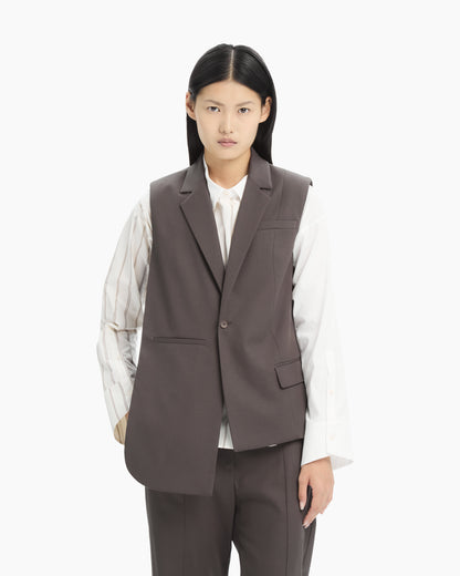 MLO Gilet lungo sartoriale VERDE