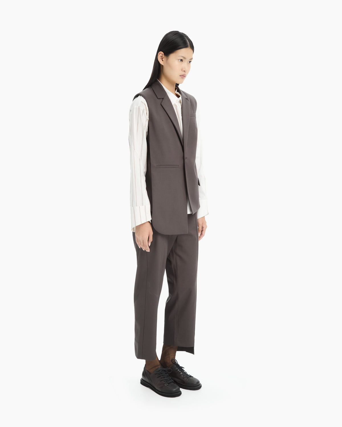 MLO Gilet lungo sartoriale VERDE