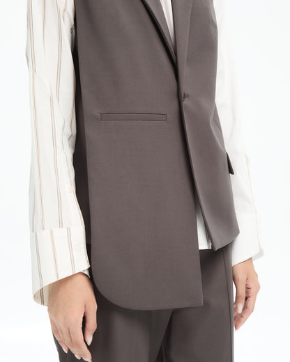 MLO Gilet lungo sartoriale VERDE