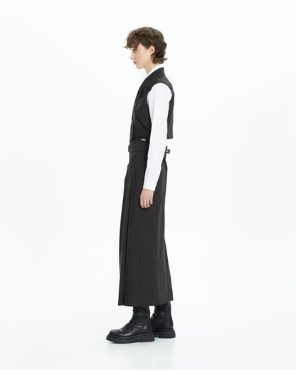 MLO Gilet gessato incrociato NERO
