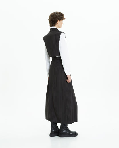 MLO Gilet gessato incrociato NERO
