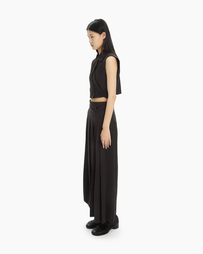 MLO Gilet gessato incrociato NERO