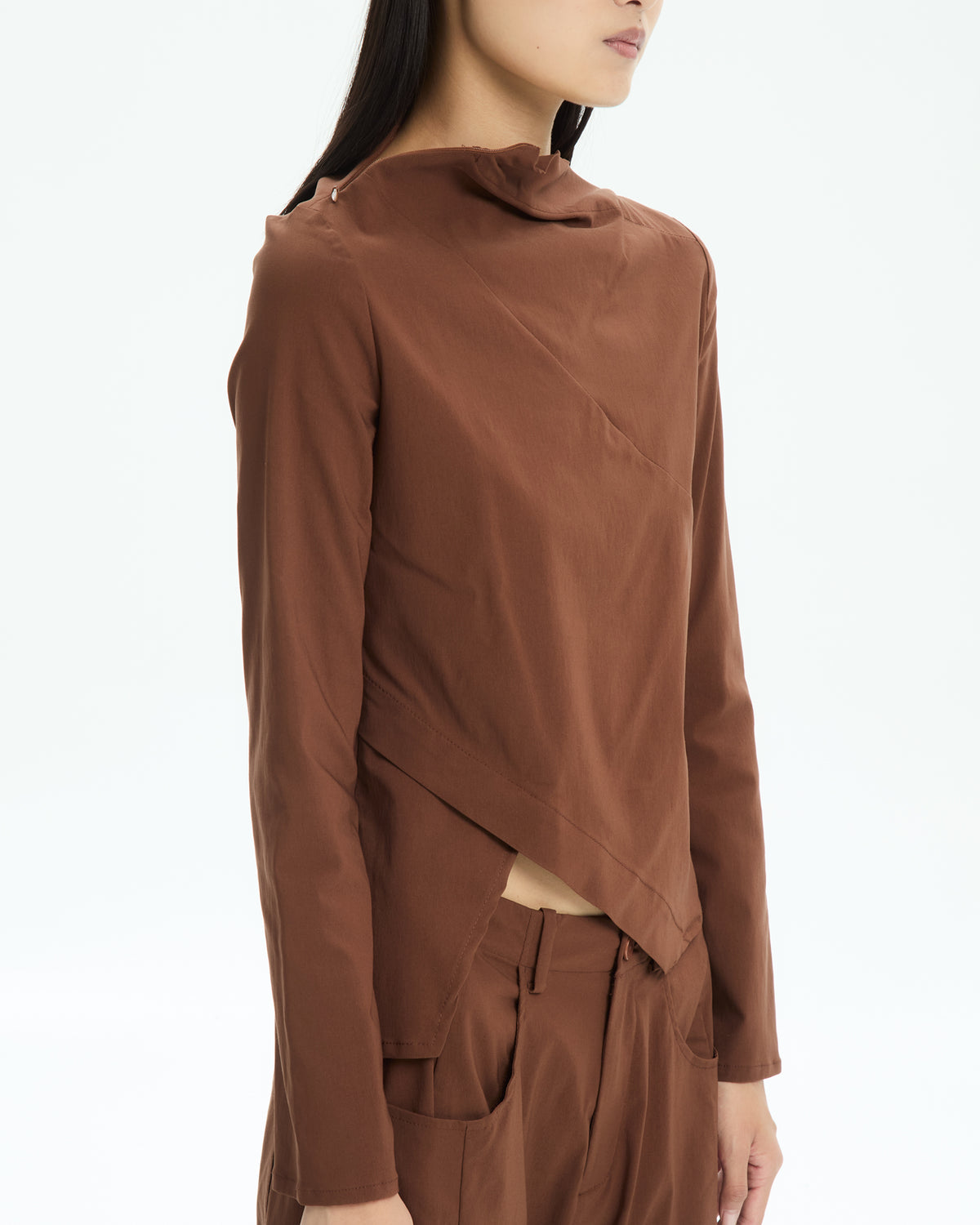 MLO Top asimmetrico con costruzione sovrapposta BEIGE