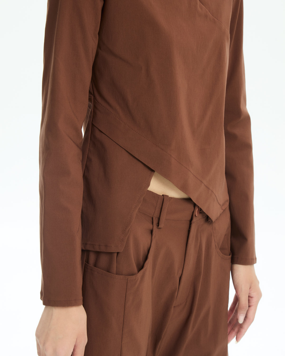 MLO Top asimmetrico con costruzione sovrapposta BEIGE
