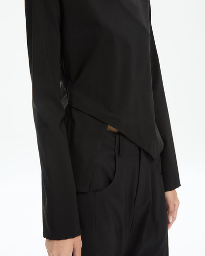 MLO Top asimmetrico con costruzione sovrapposta NERO