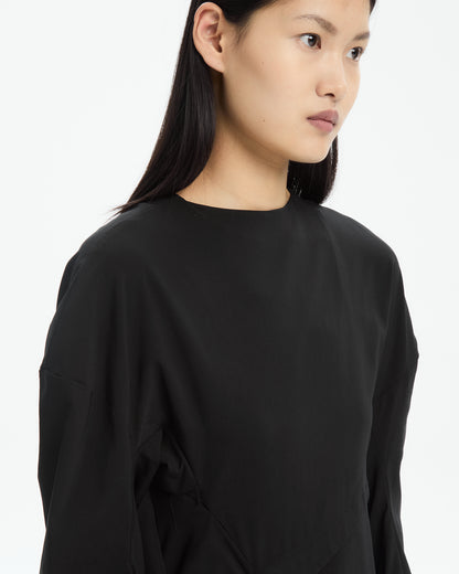MLO Abito midi con drappeggio laterale NERO