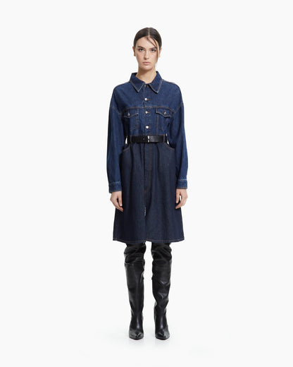 MLO Abito chemisier in denim  BLU