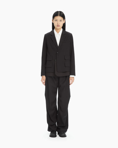 MLO Blazer nero con dettaglio gessato NERO